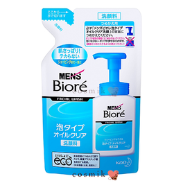 비오레(BIORE) 남성용 거품 세안 클렌징 리필용 130ml