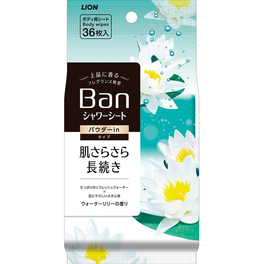 라이온 Ban 샤워 시트 파우더 워터 릴리의 향기 36장　　　