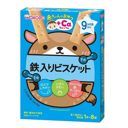 와코도 아기의 간식+Ca 칼슘 철 함유 비스켓 1개×8 포