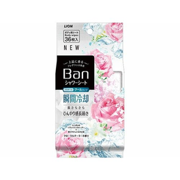 라이온 Ban 샤워 시트 쿨 타입 플로럴 쿨러 36매　